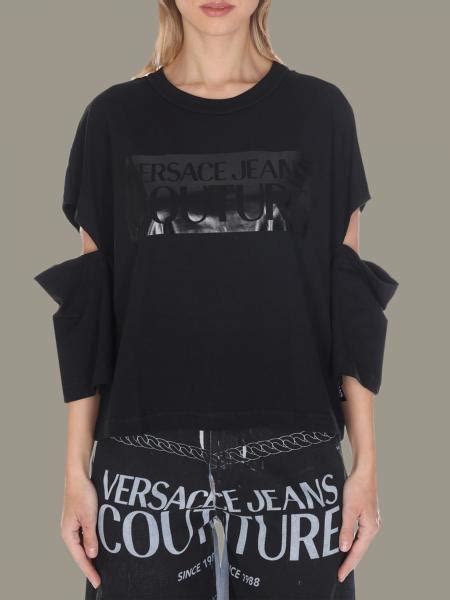 versace outlet uomo jeans t shirt con logo|versace jeans t shirt women.